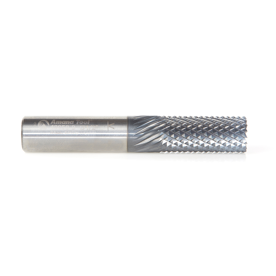 Amana 48058-B High Performance Solid Carbide Fiberglass and Composite Cutting 1/2 Dia x 1-1/8 x 1/2 Shank AlTiN Coated Burr End Router Bit