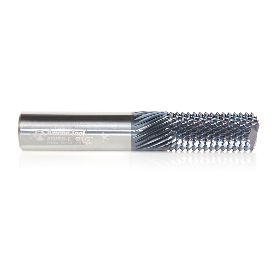 Amana 48058-E High Performance Solid Carbide Fiberglass and Composite Cutting 1/2 Dia x 1-1/8 x 1/2 Shank AlTiN Coated Mill End Router Bit