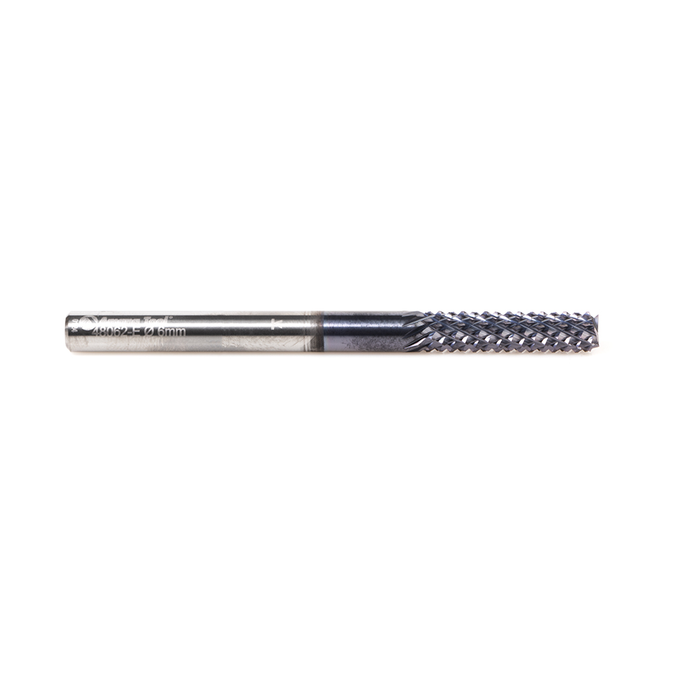 Amana 48062-E High Performance Solid Carbide Fiberglass and Composite Cutting 6mm Dia x 25mm x 6mm Shank AlTiN Coated Mill End Router Bit