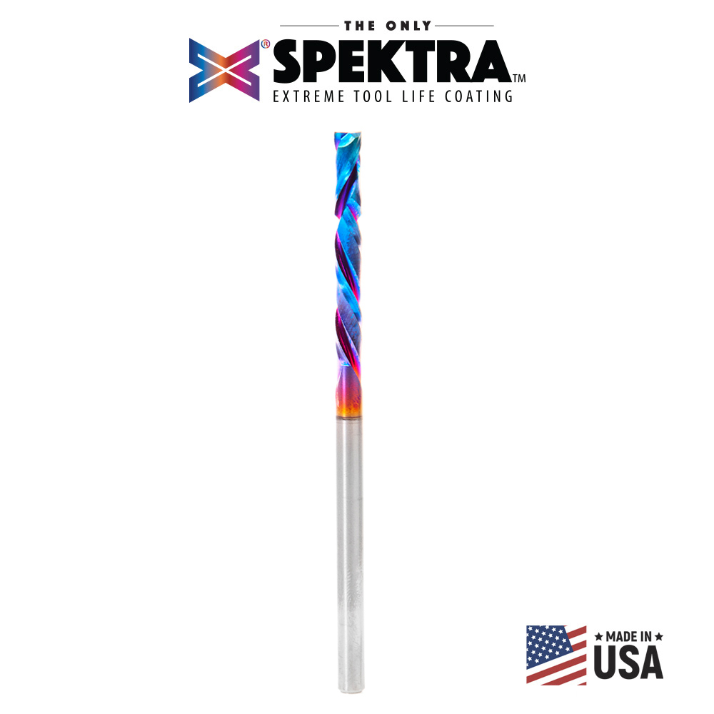 Amana 48301-K CNC Solid Carbide Spektra, Extreme Tool Life Coated Compression Spiral 1/8 Dia x 1 Inch x 1/8 Shank Router Bit