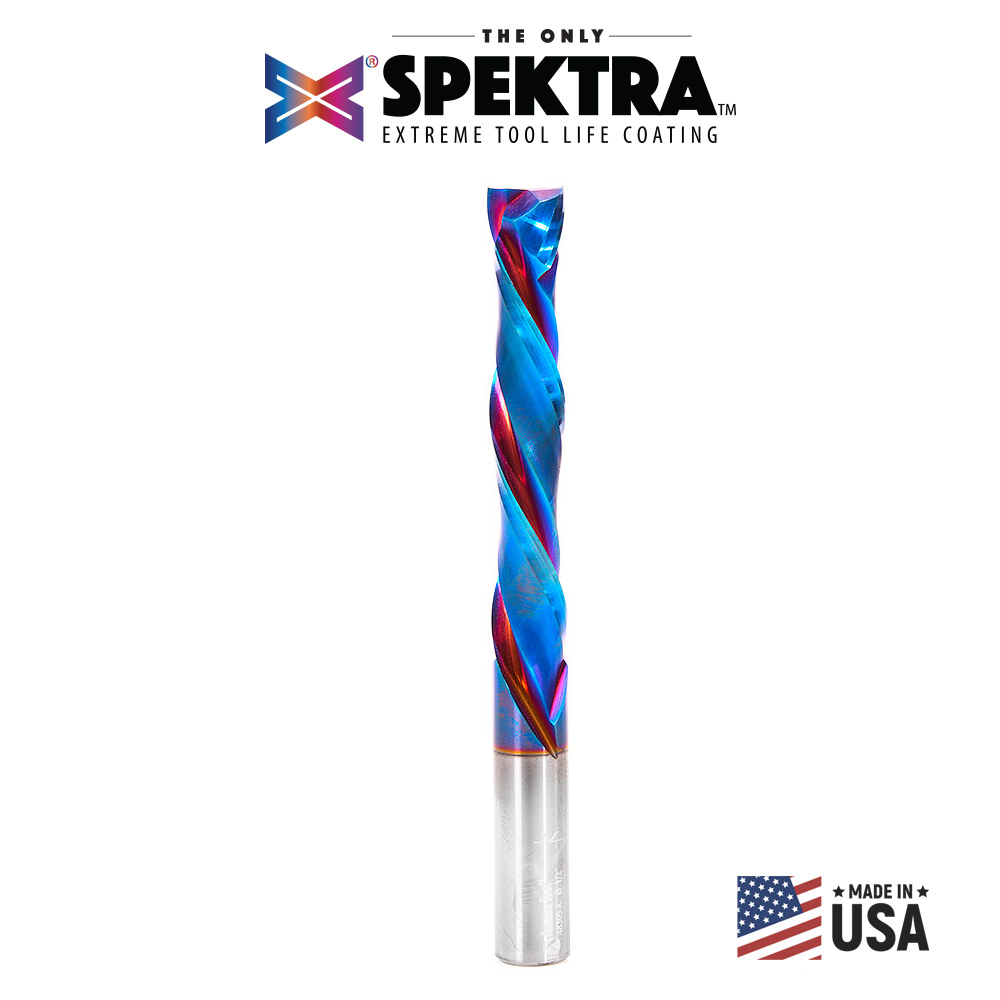 Amana 48309-K CNC Solid Carbide Spektra, Extreme Tool Life Coated Compression Spiral 1/2 Dia x 3 Inch x 1/2 Shank Router Bit