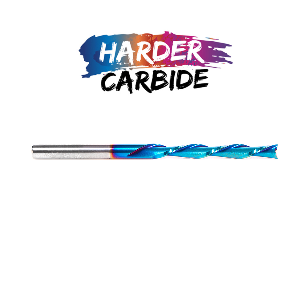 Amana 48342-K Solid Carbide Spektra, Extreme Tool Life Coated Spiral Plunge 1/4 Dia x 2 x 1/4 Inch Shank Down-Cut