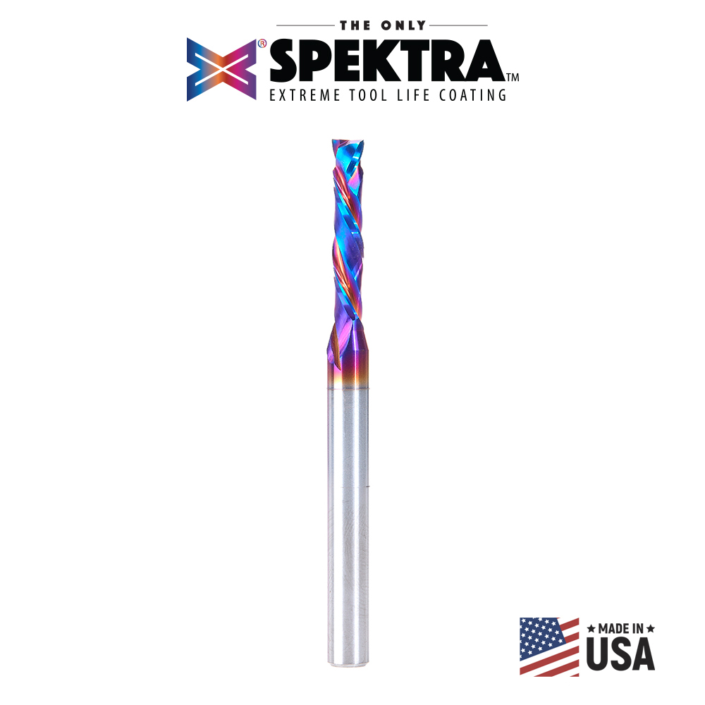 Amana 48353-K CNC Solid Carbide Spektra, Extreme Tool Life Coated Mortise Compression Spiral 3/16 Dia x 1 Inch x 1/4 Shank