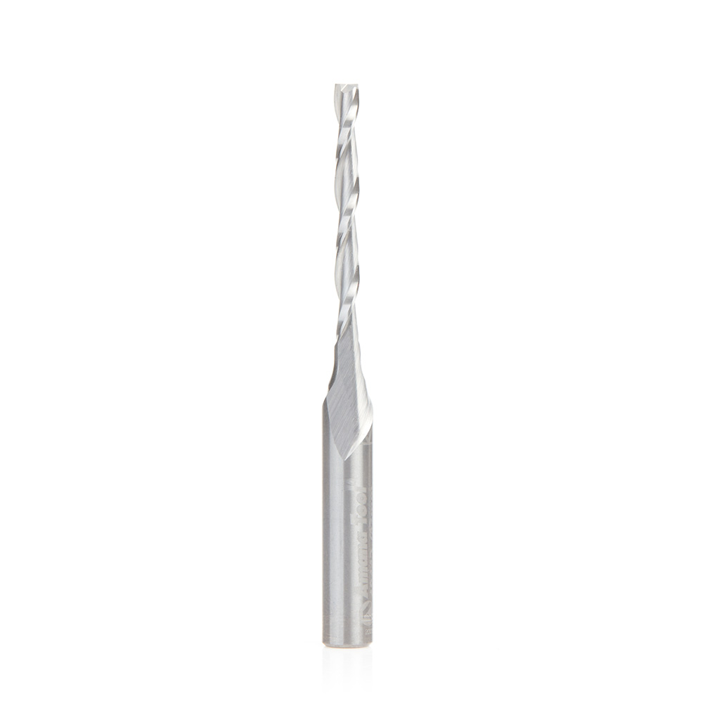 Amana 48442 Solid Carbide CNC Foam Cutting Up-Cut Square End Spiral 3mm Dia x 28mm x 6mm Shank x 64mm Long Router Bit