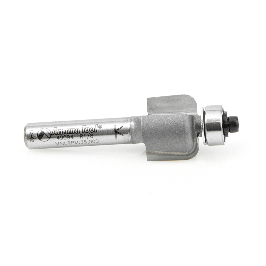 Amana 49094 Carbide Tipped Cove 1/8 Radius x 5/8 Dia x 1/2 x 1/4 Inch Shank