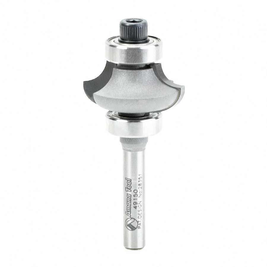 Amana 49150 Matching Corner Round/Cove 1/4 Radius x 1-1/8 Dia x 17/32 x 1/4 Inch Shank with Double Ball Bearing