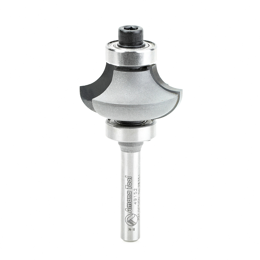 Amana 49152 Matching Corner Round/Cove 5/16 Radius x 1-1/4 Dia x 21/32 x 1/4 Inch Shank with Double Ball Bearing