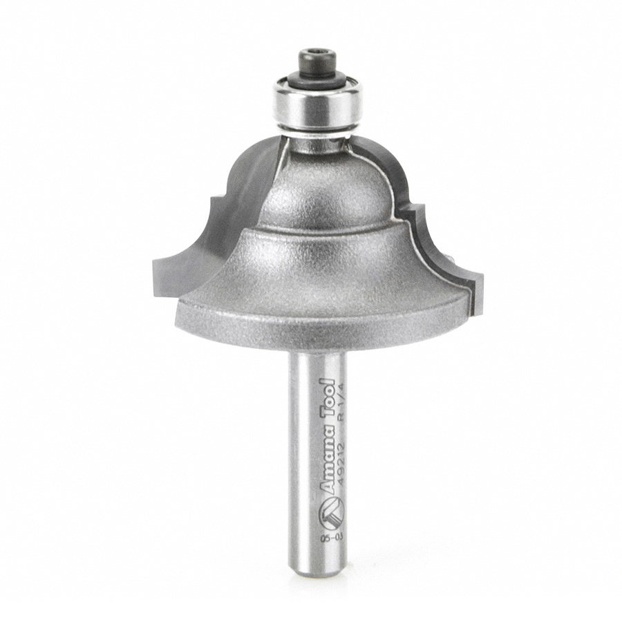 Amana 49212 Carbide Tipped Double Roman Ogee 1/4 Radius x 1-3/8 Dia x 7/8 x 1/4 Inch Shank