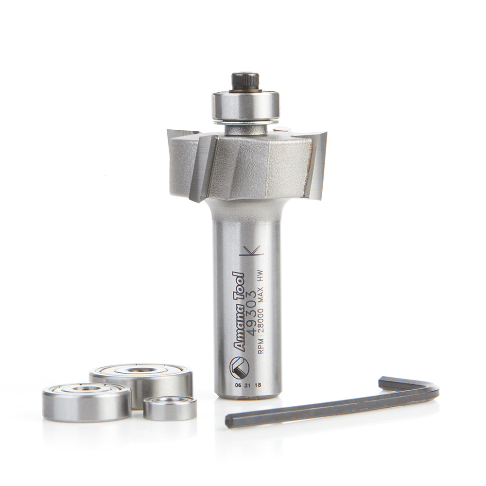 Amana 49303 Multi-Rabbet Four Different Rabbet Depths 1-1/4 Dia x 1/2 x 1/2 Inch Shank 4 Flute Up-Shear Router Bit