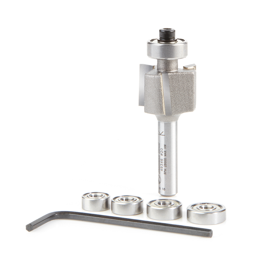 Amana 49346 Binding/Rabbeting 20mm (51/64) Dia x 13.5mm (17/32) x 1/4 Inch Shank Router Bit Set