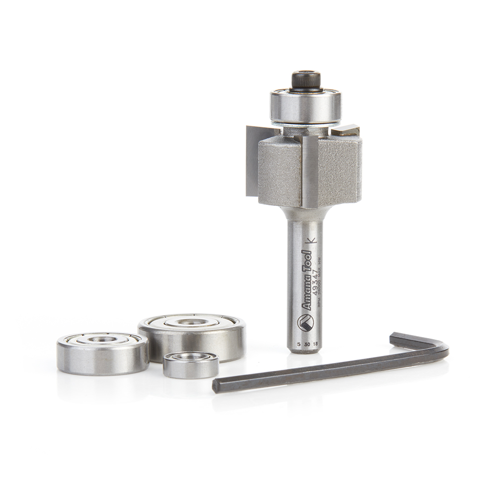 Amana 49347 Multi-Rabbet Four Different Rabbet Depths 7/8 Dia x 1/2 x 1/4 Inch Shank 3 Flute Router Bit