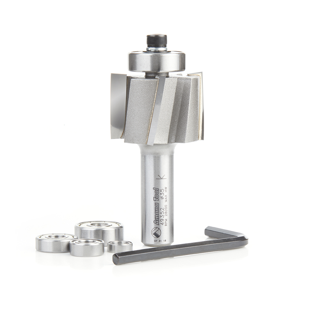 Amana 49352 Multi-Rabbet Five Different Rabbet Depths 1-3/8 Dia x 1 x 1/2 Inch Shank 4 Flute Router Bit