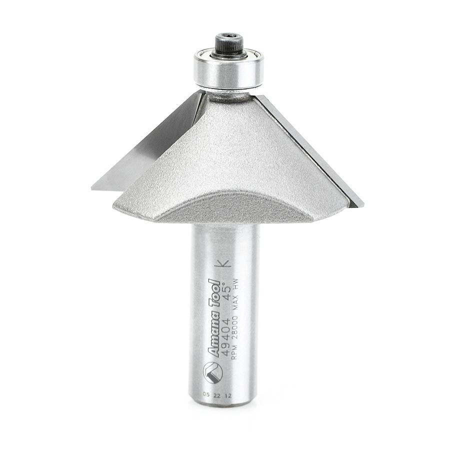 Amana 49404 Carbide Tipped Chamfer 45 Degree x 1-31/32 Inch Dia x 3/4 x 1/2 Shank
