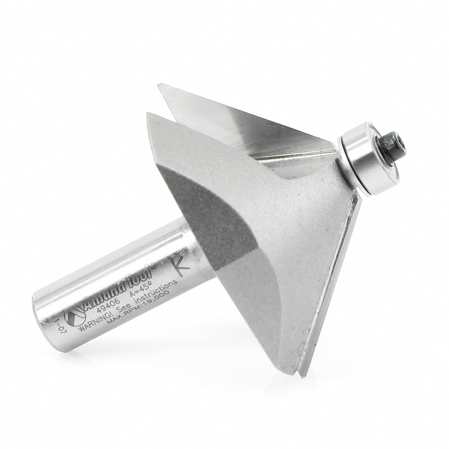 Amana 49406 Carbide Tipped Chamfer 45 Degree x 2-3/8 Dia x 1 Inch x 1/2 Shank