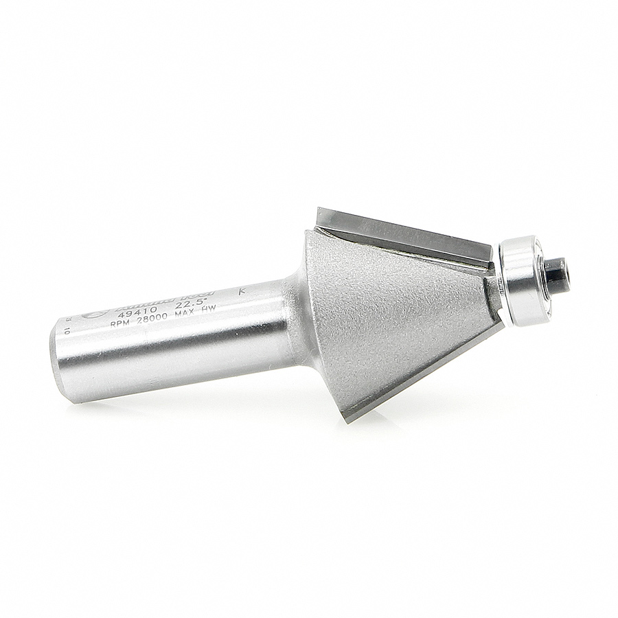 Amana 49410 Carbide Tipped Chamfer 22-1/2 Degree x 1-1/4 Dia x 15/16 x 1/2 Inch Shank