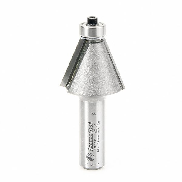 Amana 49410 Carbide Tipped Chamfer 22-1/2 Degree x 1-1/4 Dia x 15/16 x 1/2 Inch Shank