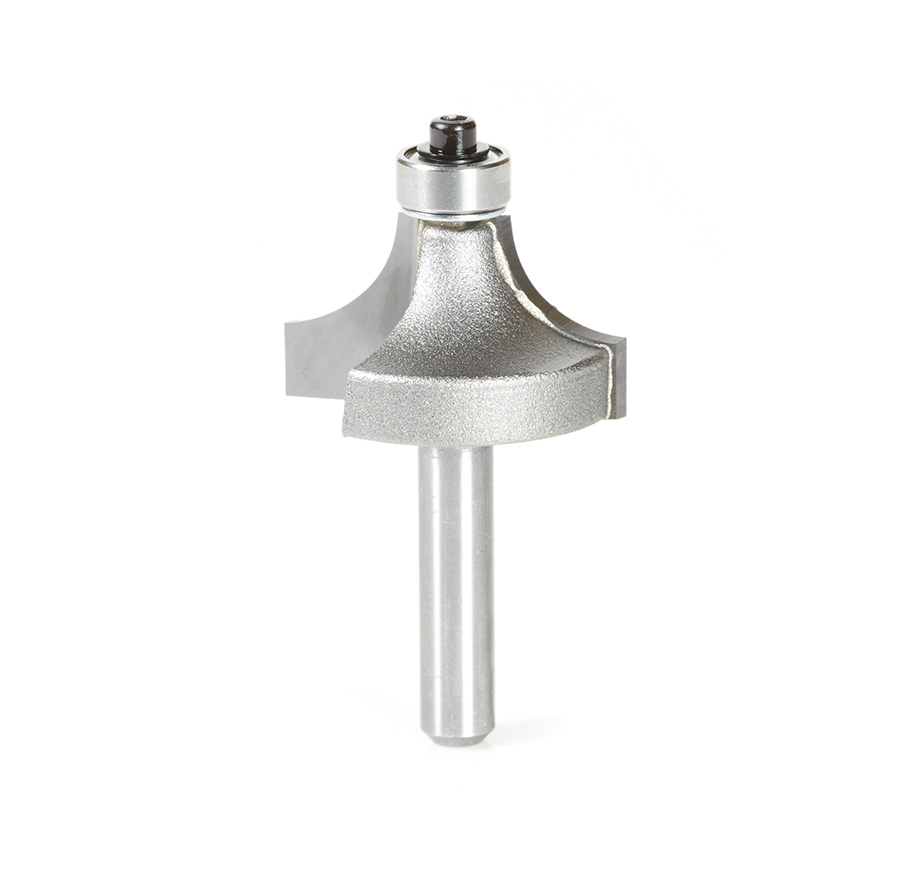 Amana 49531 Carbide Tipped Corner Round 3/8 Radius x 1-1/8 Dia x 5/8 x 1/4 Inch Shank w/ 3/8 Lower Ball Bearing Router Bit