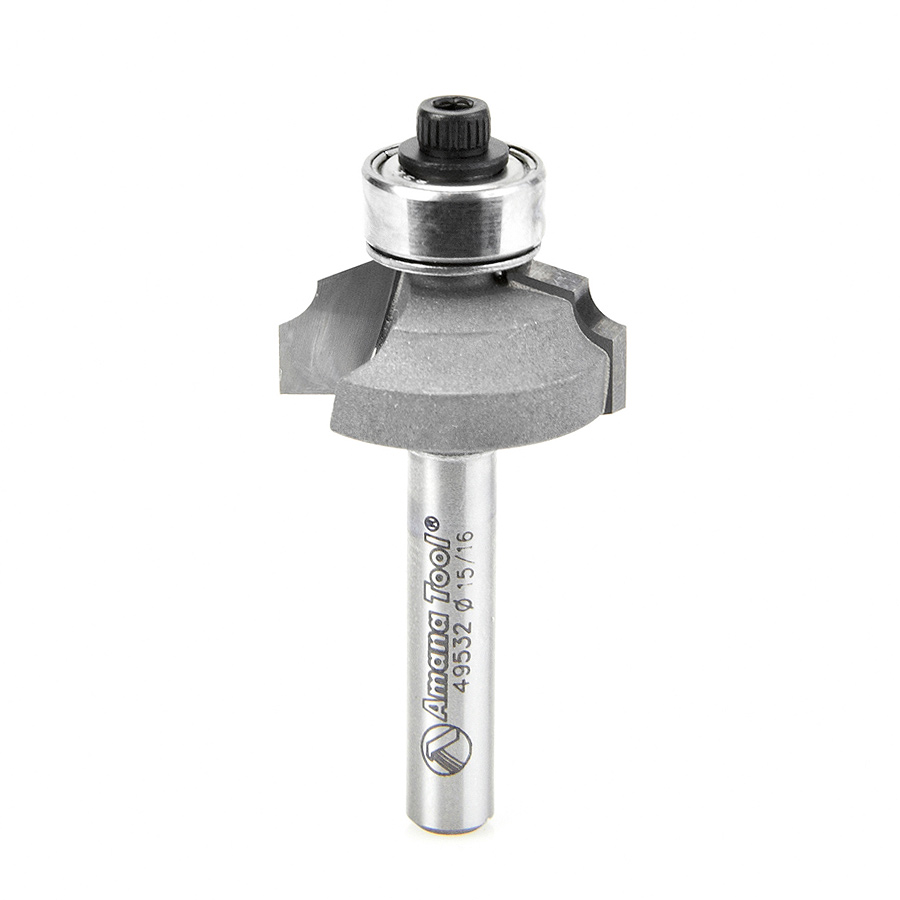Amana 49532 Carbide Tipped Edge Detail for Rosettes 20 Deg x 15/16 Dia x 1/4 x 1/4 Inch Shank