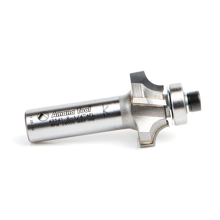Amana 49541 Carbide Tipped 4 Flute Corner Rounding/Beading 1/4 Radius x 1-1/8 Dia x 7/16 x 1/2 Inch Shank