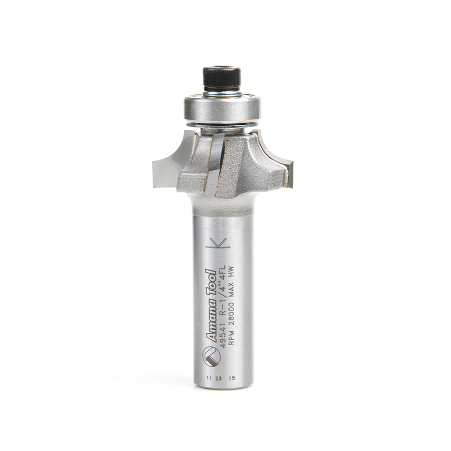 Amana 49541 Carbide Tipped 4 Flute Corner Rounding/Beading 1/4 Radius x 1-1/8 Dia x 7/16 x 1/2 Inch Shank