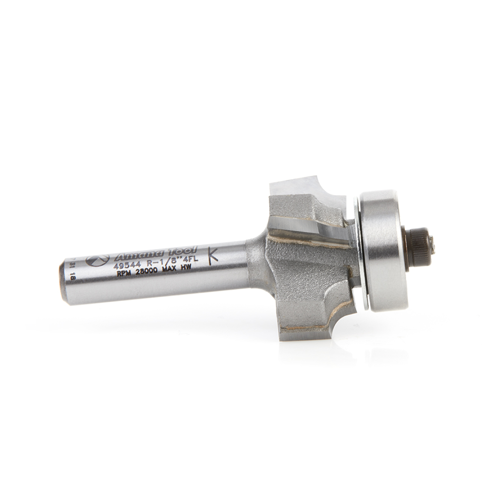 Amana 49544 Carbide Tipped 4 Flute Corner Rounding/Beading 1/8 Radius x 7/8 Dia x 7/16 x 1/4 Inch Shank