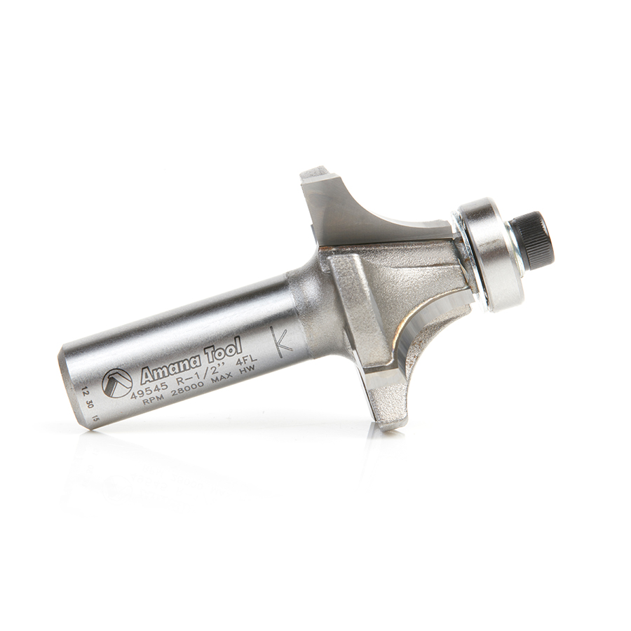Amana 49545 Carbide Tipped 4 Flute Corner Rounding/Beading 1/2 Radius x 1-5/8 Dia x 11/16 x 1/2 Inch Shank
