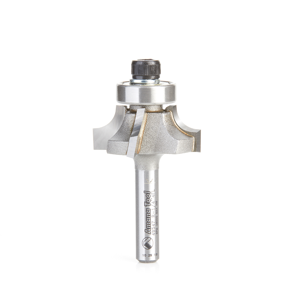 Amana 49547 Carbide Tipped 4 Flute Corner Rounding/Beading 1/4 Radius x 1-1/8 Dia x 7/16 x 1/4 Inch Shank