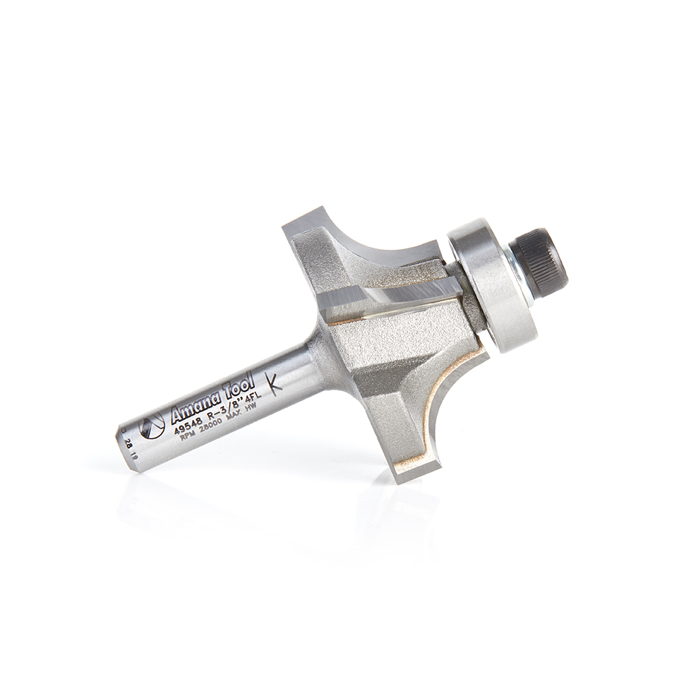 Amana 49548 Carbide Tipped 4 Flute Corner Rounding/Beading 3/8 Radius x 1-3/8 Dia x 5/8 x 1/4 Inch Shank