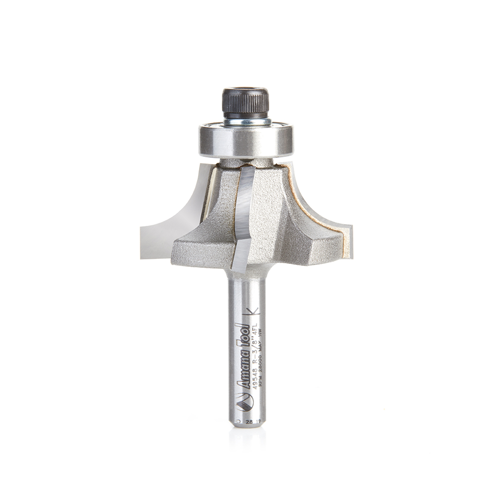 Amana 49548 Carbide Tipped 4 Flute Corner Rounding/Beading 3/8 Radius x 1-3/8 Dia x 5/8 x 1/4 Inch Shank