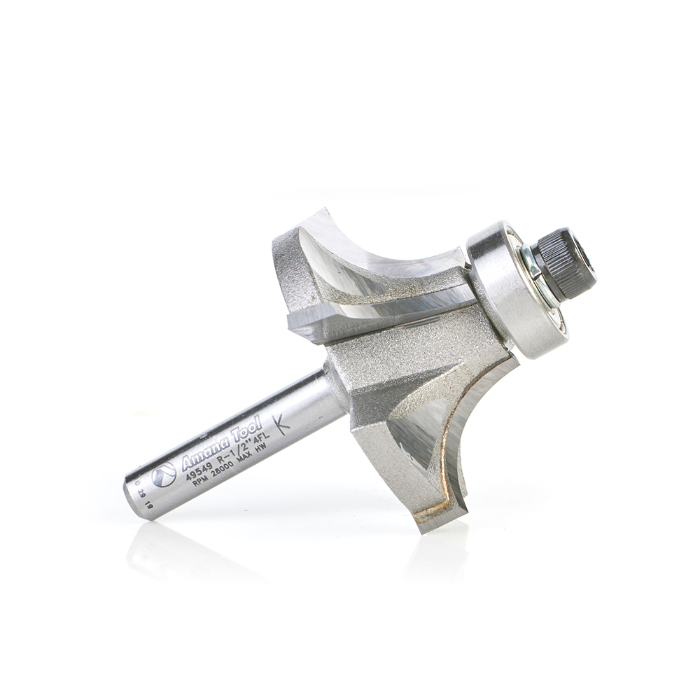 Amana 49549 Carbide Tipped 4 Flute Corner Rounding/Beading 1/2 Radius x 1-5/8 Dia x 11/16 x 1/4 Inch Shank