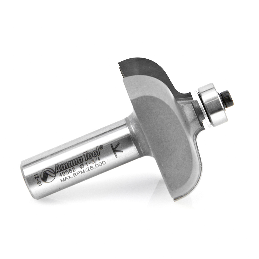 Amana 49562 Carbide Tipped Door Edge Detail 3/8 x 1/8 Radius x 1-3/4 Dia x 11/16 x 1/2 Inch Shank