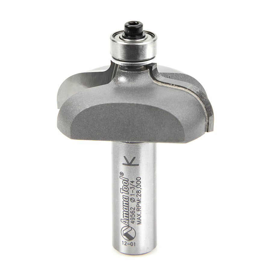 Amana 49562 Carbide Tipped Door Edge Detail 3/8 x 1/8 Radius x 1-3/4 Dia x 11/16 x 1/2 Inch Shank