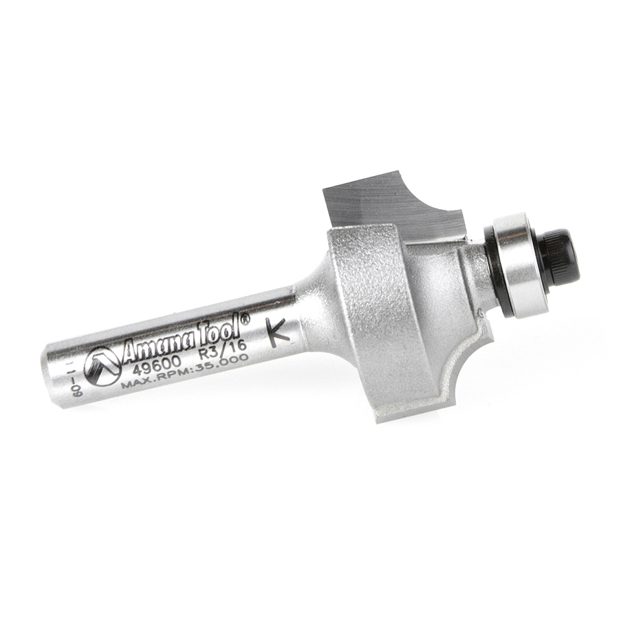 Amana 49600 Carbide Tipped Beading 3/16 Radius x 7/8 Dia x 1/2 x 1/4 Inch Shank