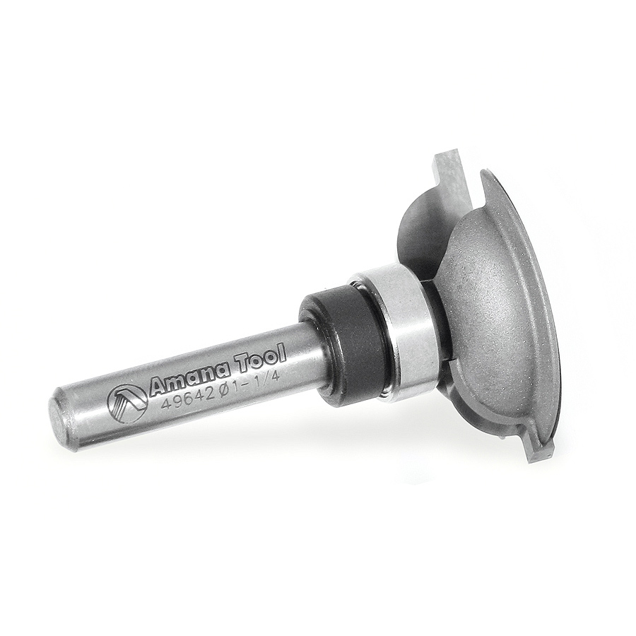 Amana 49642 Carbide Tipped Wainscot Wall Panel Bead Rail Cutter 1-1/4 Dia x 5/16 x 1/4 Radius x 1/4 Inch Shank