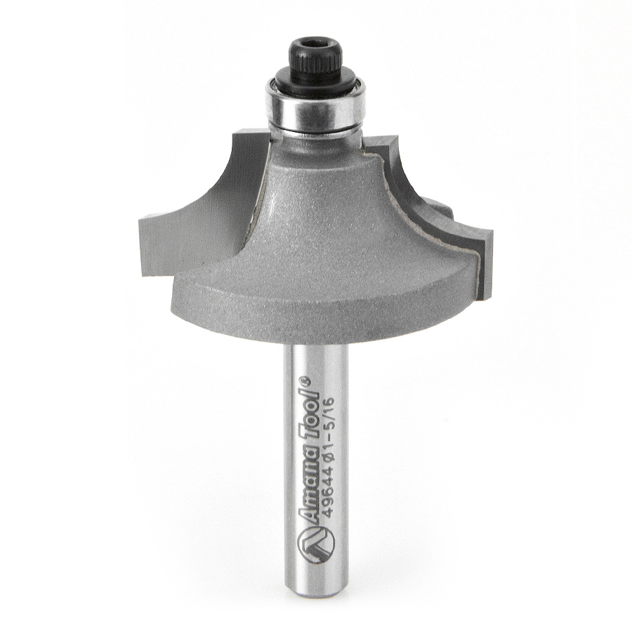 Amana 49644 Carbide Tipped Bead Stile Cutter 3/8 Radius x 1-5/16 Dia x 5/8 x 3/8 Radius x 1/4 Inch Shank
