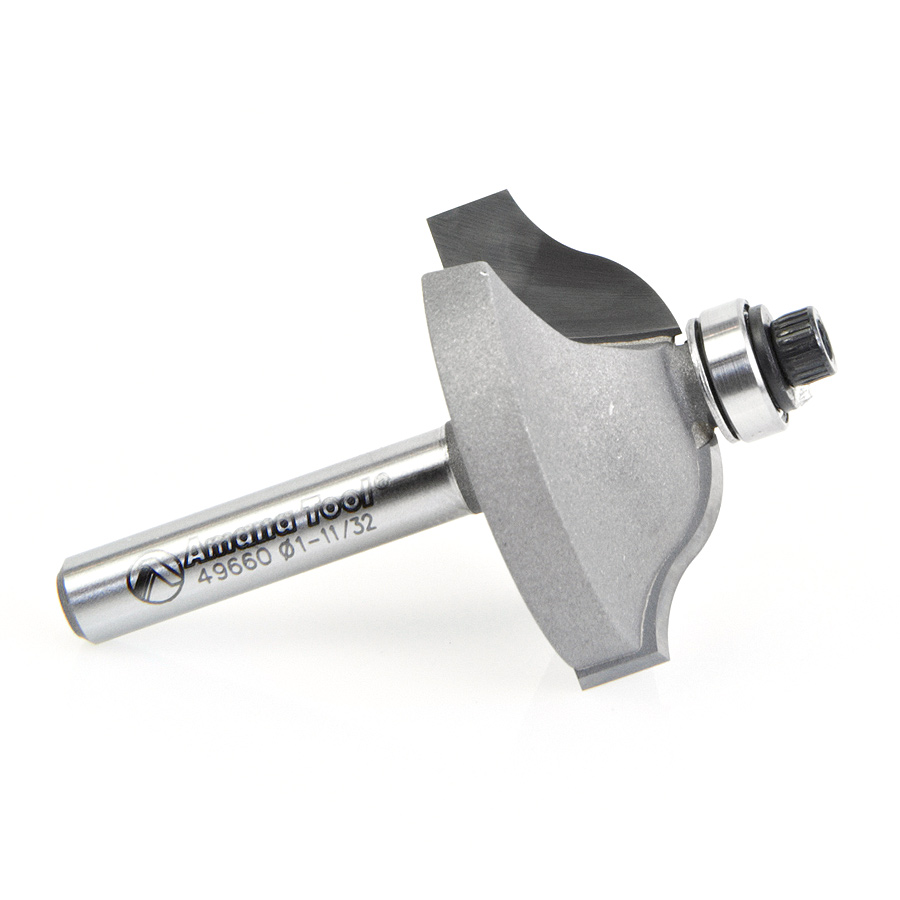 Amana 49660 Carbide Tipped Ogee Stile 1-11/32 Dia x 1/2 x 11/32 Radius x 1/4 Inch Shank