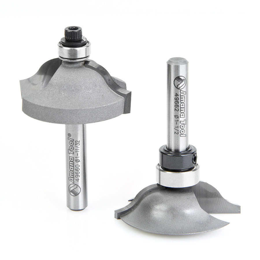 Amana 49663 Carbide Tipped 2-Piece Ogee Stile and Rail 1/4 Inch Shank Set