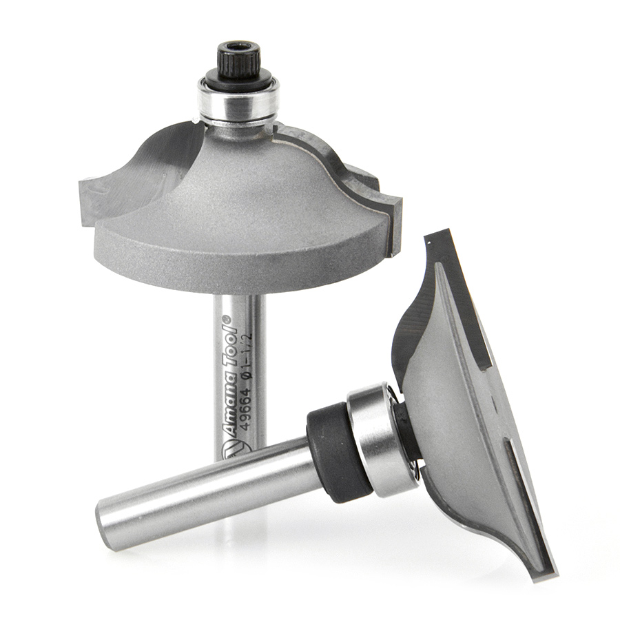 Amana 49667 Carbide Tipped 2-Piece Ogee Stile and Rail 1/4 Inch Shank Set