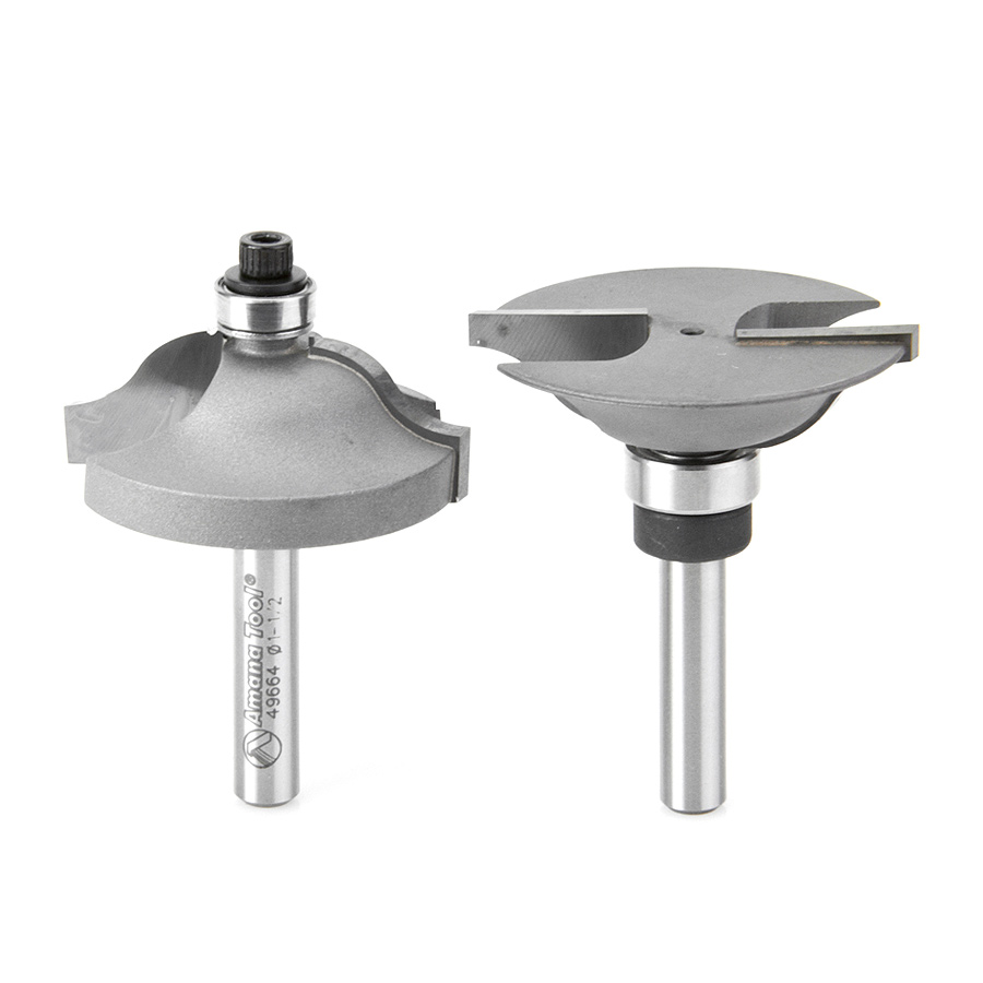 Amana 49667 Carbide Tipped 2-Piece Ogee Stile and Rail 1/4 Inch Shank Set