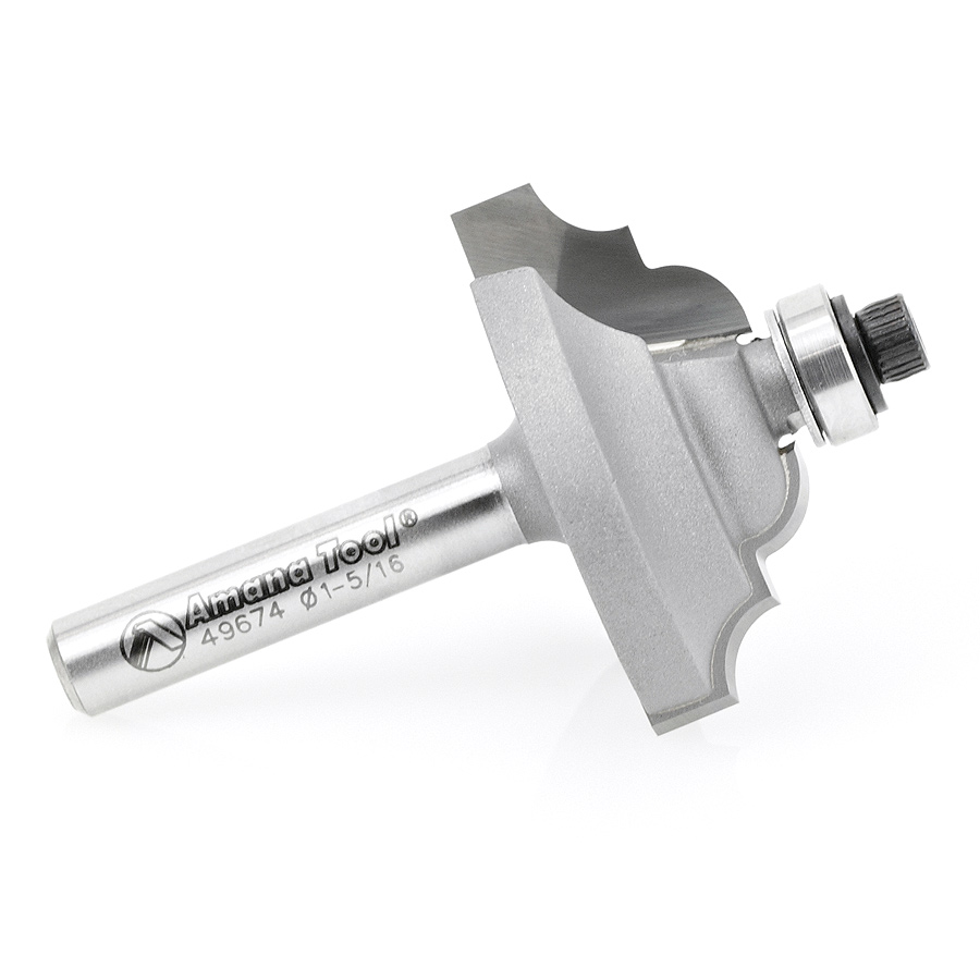 Amana 49674 Carbide Tipped Classical Stile 1-5/16 Dia x 5/8 x 3/16 Radius x 1/4 Inch Shank