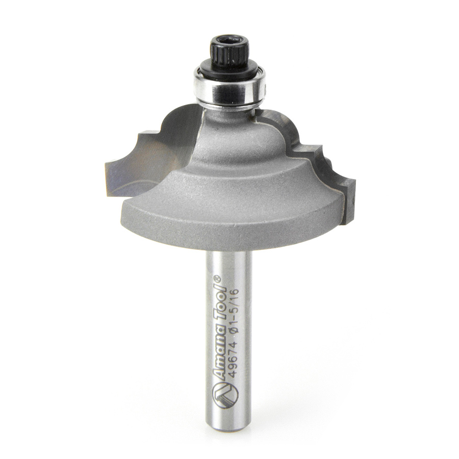 Amana 49674 Carbide Tipped Classical Stile 1-5/16 Dia x 5/8 x 3/16 Radius x 1/4 Inch Shank