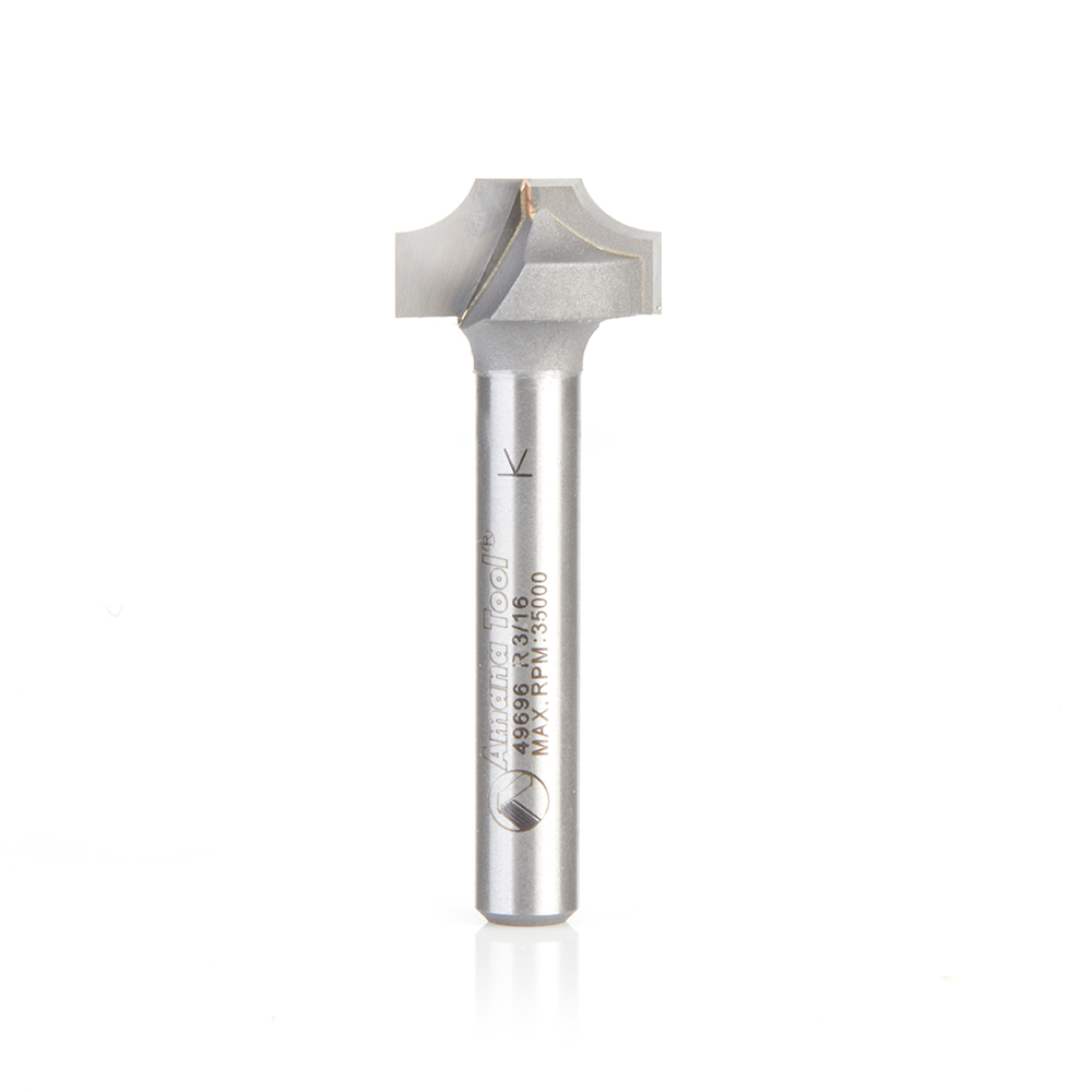 Amana 49696 Carbide Tipped Plunging Round Over 3/16 Radius x 5/8 Dia x 5/16 x 1/4 Inch Shank