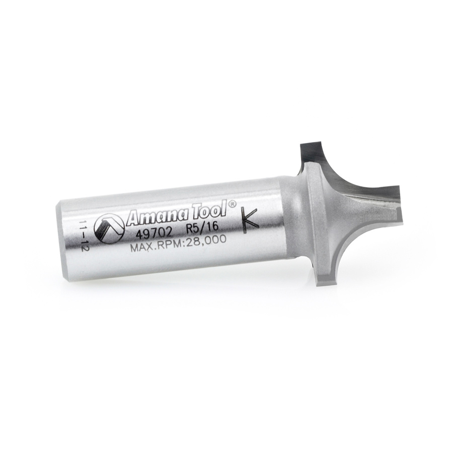 Amana 49702 Carbide Tipped Plunging Round Over 5/16 Radius x 7/8 Dia x 9/16 x 1/2 Inch Shank