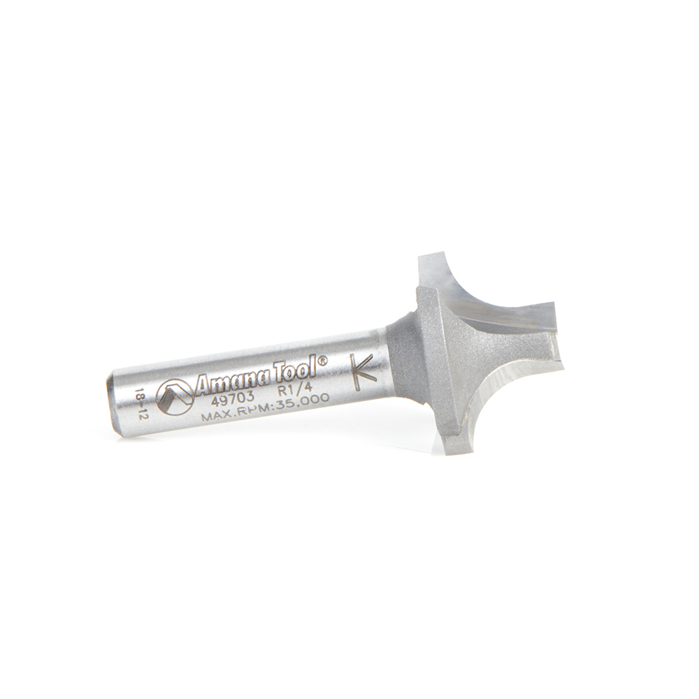 Amana 49703 Carbide Tipped Plunging Round Over 1/4 Radius x 3/4 Dia x 31/64 x 1/4 Inch Shank