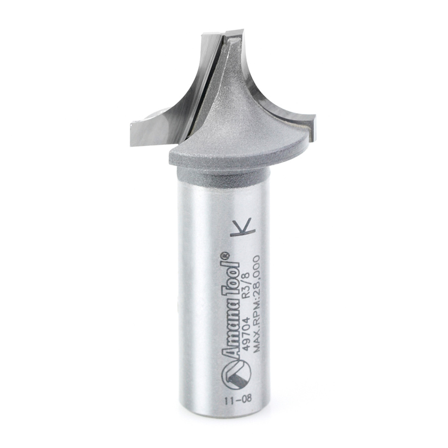 Amana 49704 Carbide Tipped Plunging Round Over 3/8 Radius x 1 Inch Dia x 5/8 x 1/2 Shank