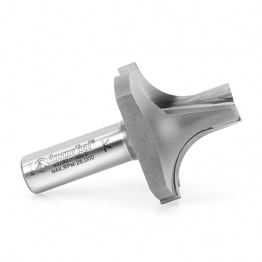 Amana 49708 Carbide Tipped Plunging Round Over 5/8 Radius x 1-3/4 Dia x 1-1/4 x 1/2 Inch Shank