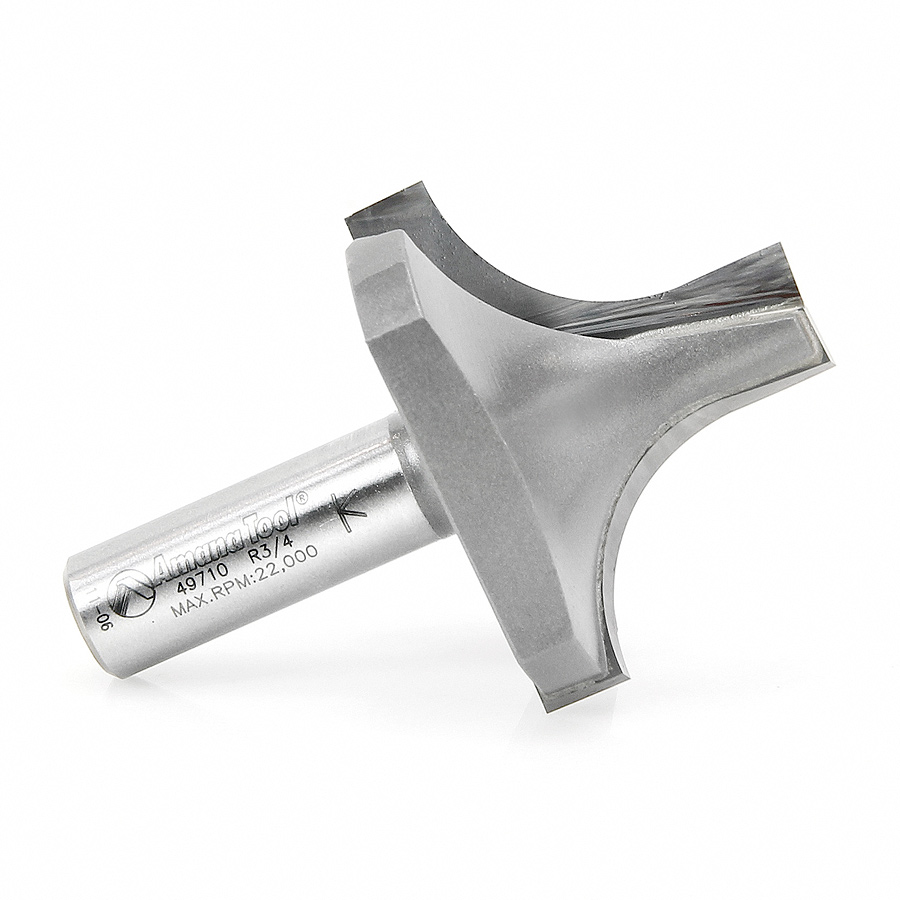 Amana 49710 Carbide Tipped Plunging Round Over 3/4 Radius x 2 Inch Dia x 1-13/32 x 1/2 Shank