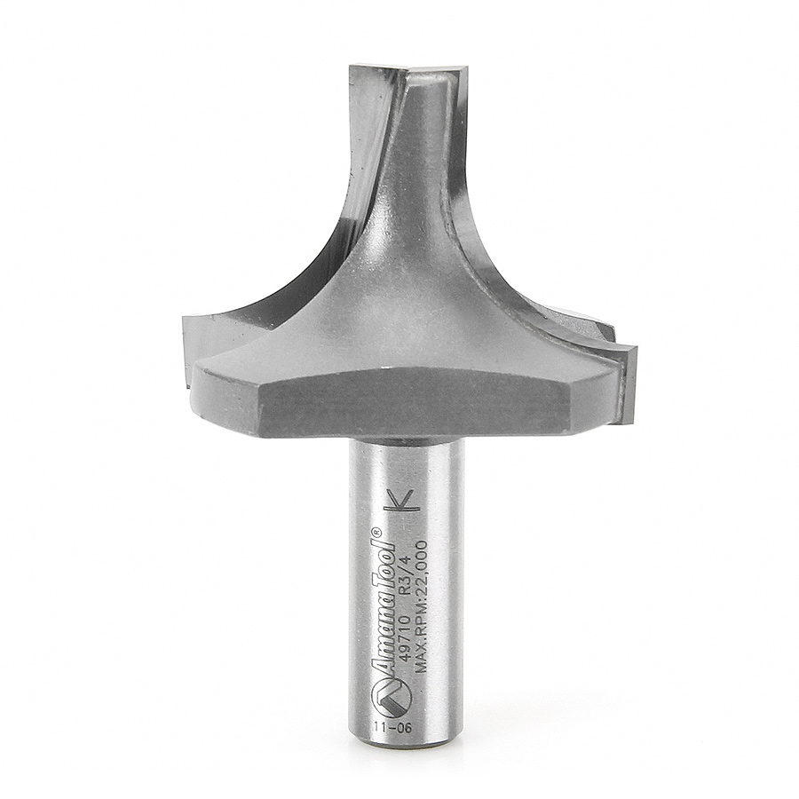 Amana 49710 Carbide Tipped Plunging Round Over 3/4 Radius x 2 Inch Dia x 1-13/32 x 1/2 Shank