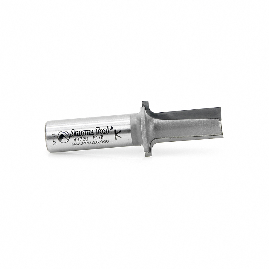 Amana 49720 Carbide Tipped Plunging Round Over (Elongated Plunge) 1/8 Radius x 7/8 Dia x 1-7/32 x 1/2 Inch Shank Router Bit