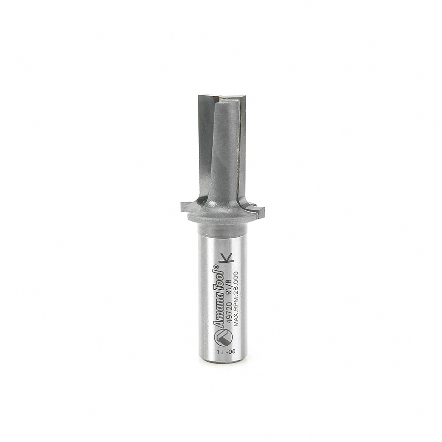 Amana 49720 Carbide Tipped Plunging Round Over (Elongated Plunge) 1/8 Radius x 7/8 Dia x 1-7/32 x 1/2 Inch Shank Router Bit